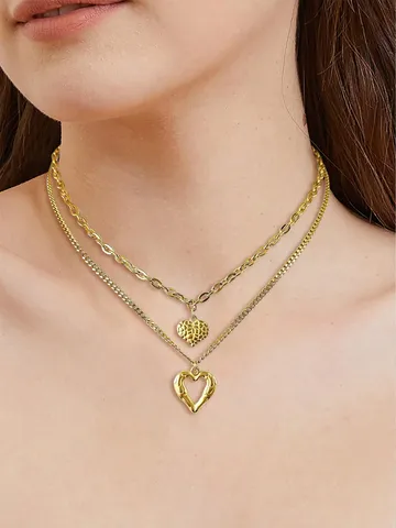 Europe and the United States Pendant Love Hip-hop Necklace Two Sets - view 2