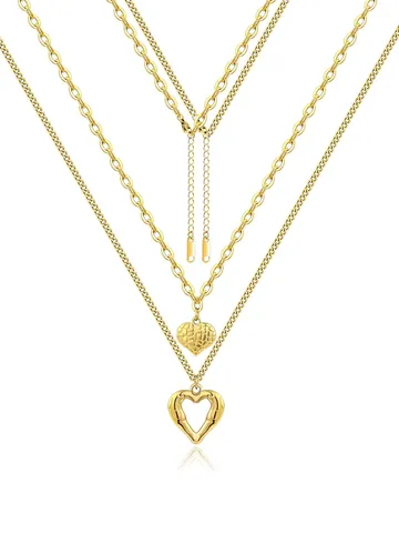 Europe and the United States Pendant Love Hip-hop Necklace Two Sets - Stainless Steel jewelry made by BlueOne Jewelry