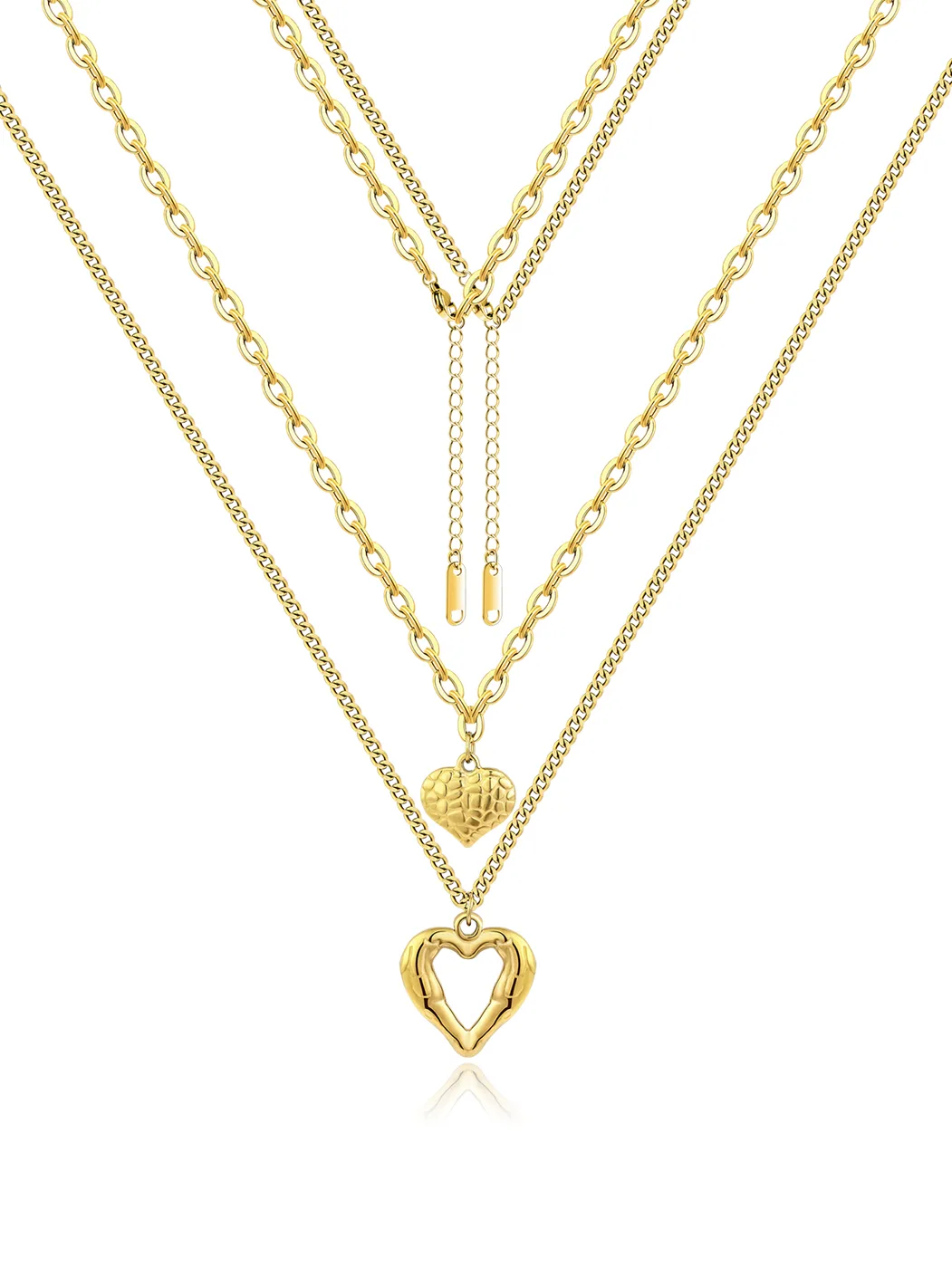 Europe and the United States Pendant Love Hip-hop Necklace Two Sets made by BlueOne Jewelry