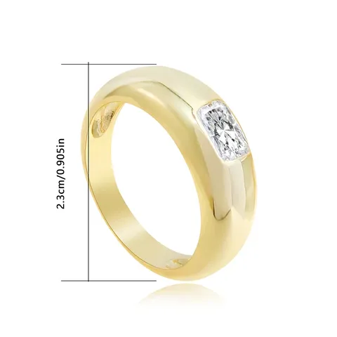 Europe and the United States Personalized Ins Style Inlaid White Zirconia Ring - view 3