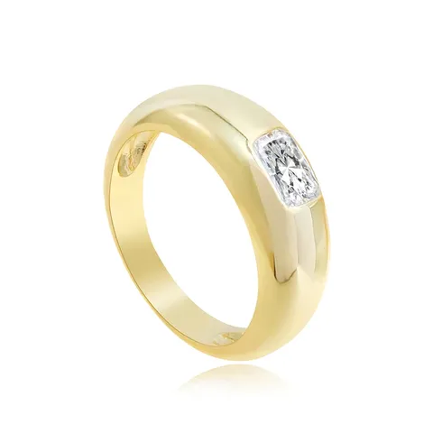 Europe and the United States Personalized Ins Style Inlaid White Zirconia Ring - Stainless Steel jewelry made by BlueOne Jewelry