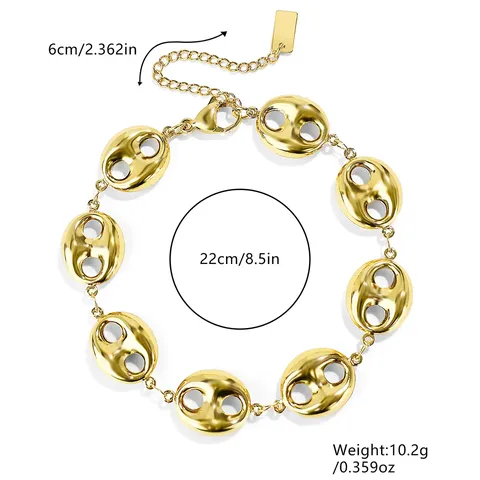 Europe and the United States Personalized Unique Pig Nose Bracelet Metal - view 3