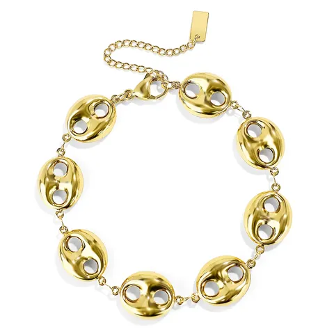 Europe and the United States Personalized Unique Pig Nose Bracelet Metal - Plated Brass jewelry made by BlueOne Jewelry