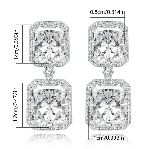 Europe and the United States Retro High-level Square Sugar Earrings Simple - view 3