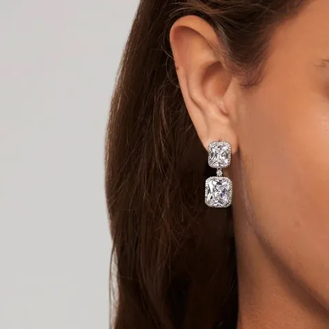 Europe and the United States Retro High-level Square Sugar Earrings Simple - view 2