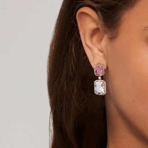 Europe and the United States Retro Senior Square Sugar Earrings Simple - view 2