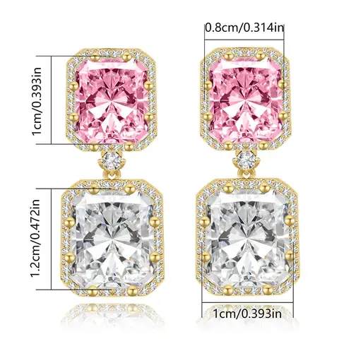 Europe and the United States Retro Senior Square Sugar Earrings Simple - view 3