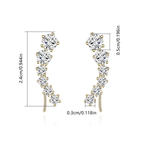 Europe and the United States Senior Sense Temperament Copper Plated Gold Earrings - view 3