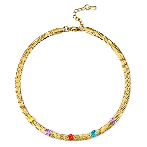 Europe and the United States Simple Snake Bone Anklet Fashionable Design - Stainless Steel jewelry made by BlueOne Jewelry