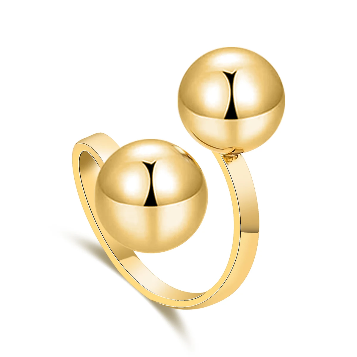 Plated Brass Europe and the United States Spherical Personalized Ring Female Gold Ring made by BlueOne Jewelry