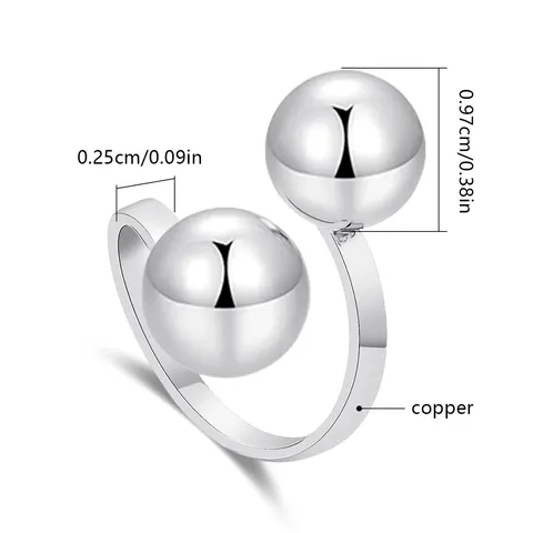 Europe and the United States Spherical Personalized Ring Female Gold Ring - view 3
