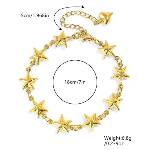 Europe and the United States Star Bracelet Exquisite Titanium Steel Ornaments - view 3