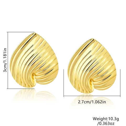 Europe and the United States Wind Creative Retro Titanium Steel Pleated Earrings - view 3
