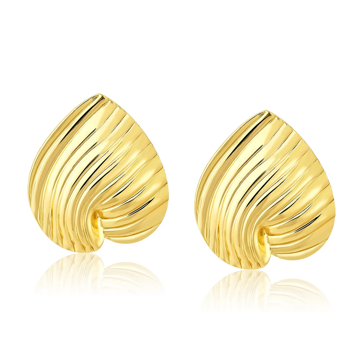 Europe and the United States Wind Creative Retro Titanium Steel Pleated Earrings made by BlueOne Jewelry
