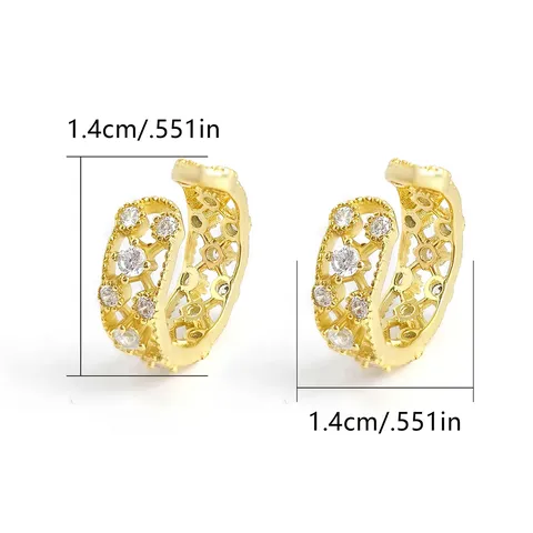 Europe and the United States Wind Lace Zirconia High-quality Personalized Ear Stud Earrings - view 3