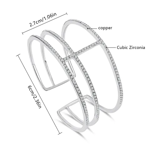 Europe and the United States Wind Simple Atmosphere High-grade Micro-encrusted Zirconia Charm Bracelet - view 3