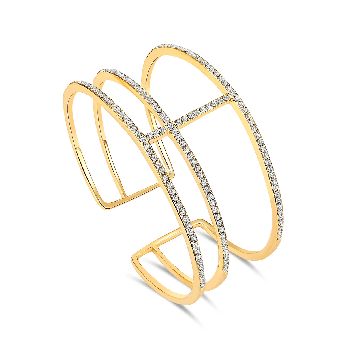 Cubic Zirconia Europe and the United States Wind Simple Atmosphere High-grade Micro-encrusted Zirconia Charm Bracelet made by BlueOne Jewelry
