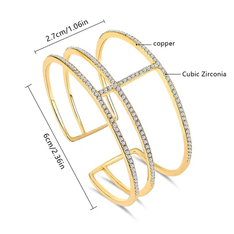 Cubic Zirconia Europe and the United States Wind Simple Atmosphere High-grade Micro-encrusted Zirconia Charm Bracelet - view 3