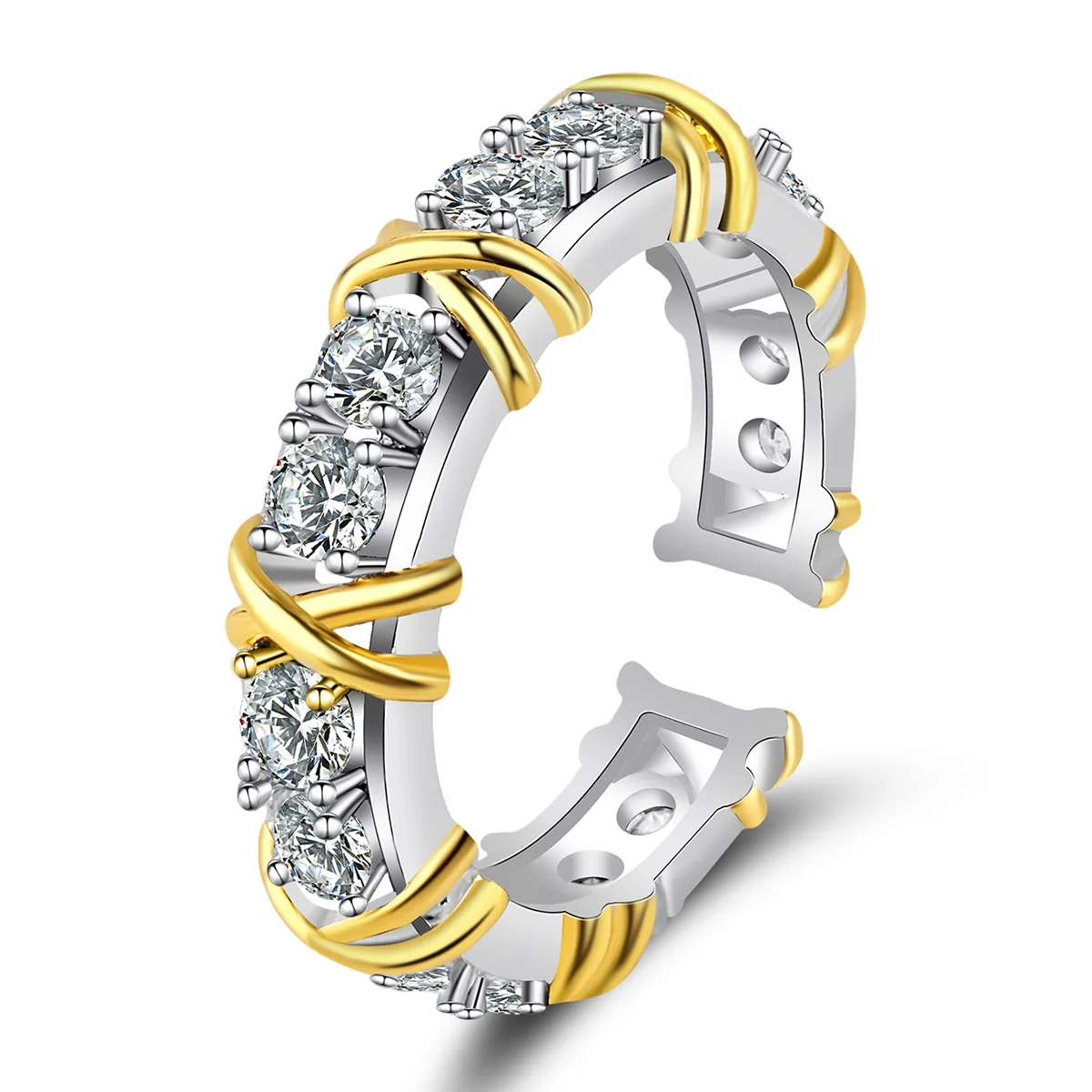 Europe and the United States Women’s Rings Copper Gold Plated Niche made by BlueOne Jewelry