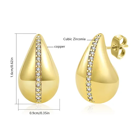 European & American Diamond-studded Teardrop Earrings Steel Studs Arrivals Creative Luxurious - view 3