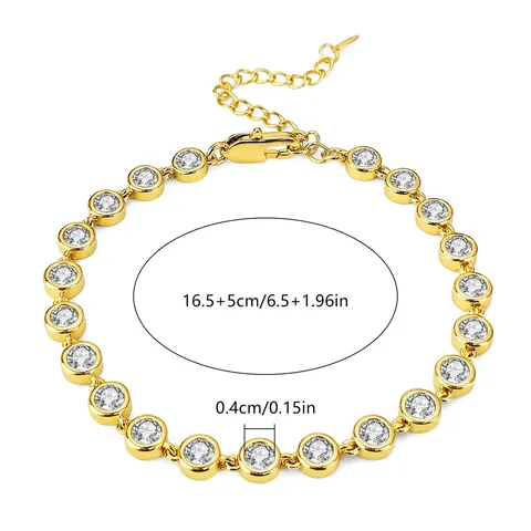 European & American Arrivals Light Luxury Elegant Versatile Accessories White Zircon Charm Bracelet - view 3