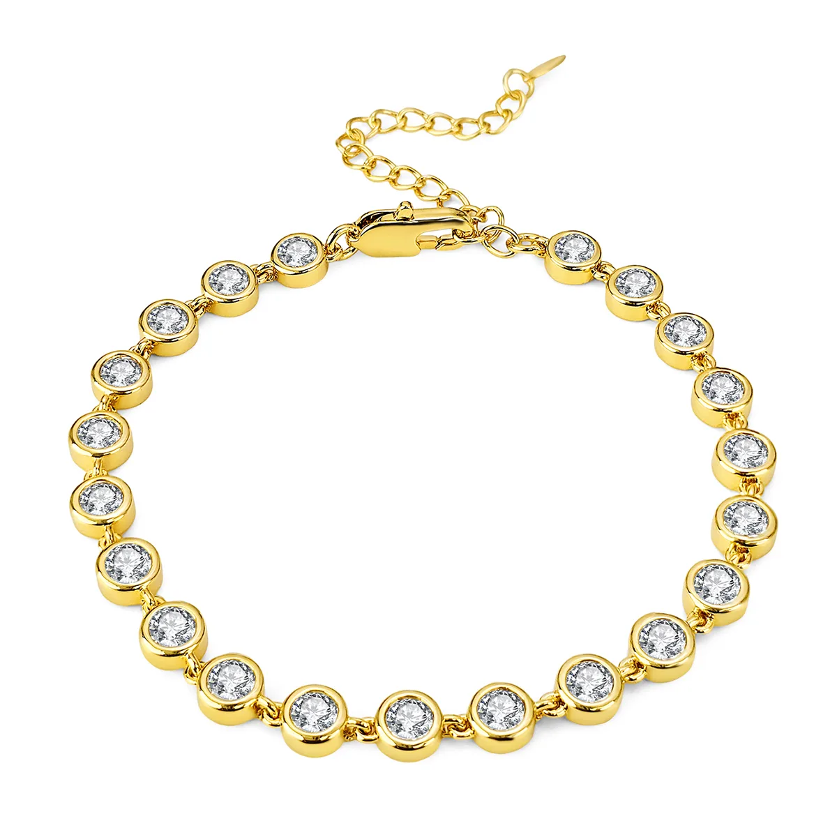 European & American Arrivals Light Luxury Elegant Versatile Accessories White Zircon Charm Bracelet made by BlueOne Jewelry