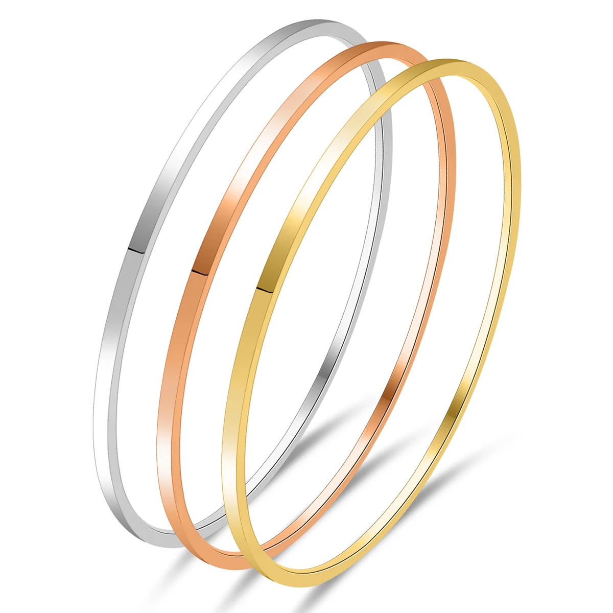 European & American Fashion Minimalist Luxury Statement Bracelet for Women Titanium Bangle made by BlueOne Jewelry
