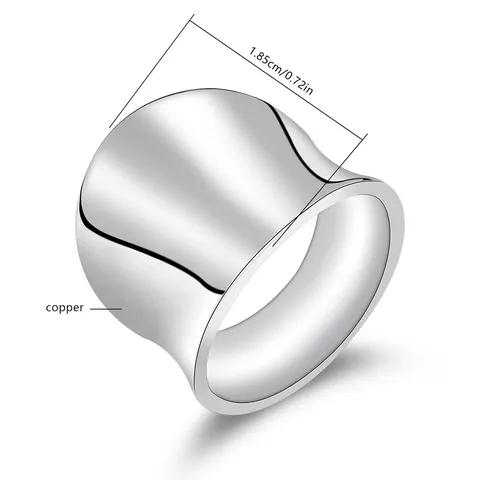 European & American Fashion Titanium Steel Men’s Ring Wide Band Stainless - view 3