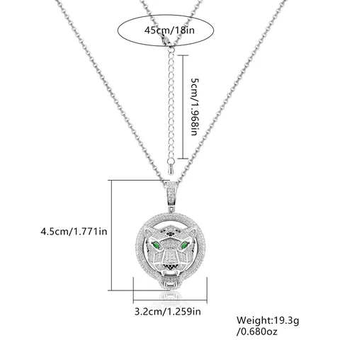 European and American Wind Leopard Full Diamond Personality Necklace Adjustable Chain Y-Necklace - view 3