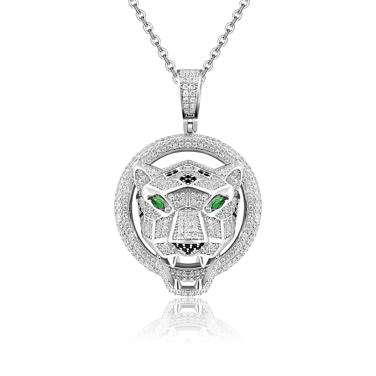 European and American Wind Leopard Full Diamond Personality Necklace Adjustable Chain Y-Necklace made by BlueOne Jewelry