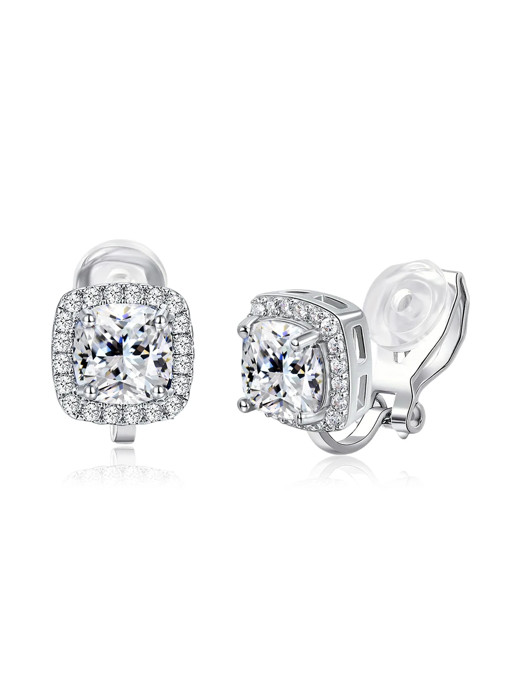 Models Ear Clips Female Cubic Zircon Inlaid White Diamond Exquisite Small Ear Cuffs made by BlueOne Jewelry