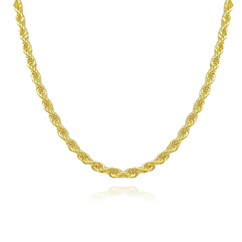 Vacuum Plating Stainless Steel Twist Necklace Titanium Steel Fashion Hip-hop Pendant made by BlueOne Jewelry