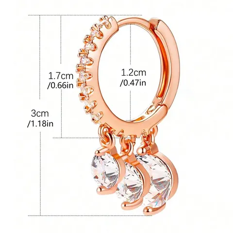 Fashionable and Elegant Copper Gold-plated Earrings a for Women - view 3