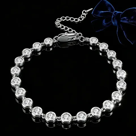 Fashion Bracelet Luxury-inspired Premium Feel Adjustable Geometric Copper-set Zirconia Jewelry - view 3
