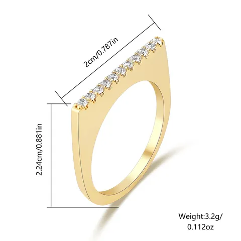 Fashion Design Full of Diamonds Ring Light Luxury Temperament Popular Titanium - view 3
