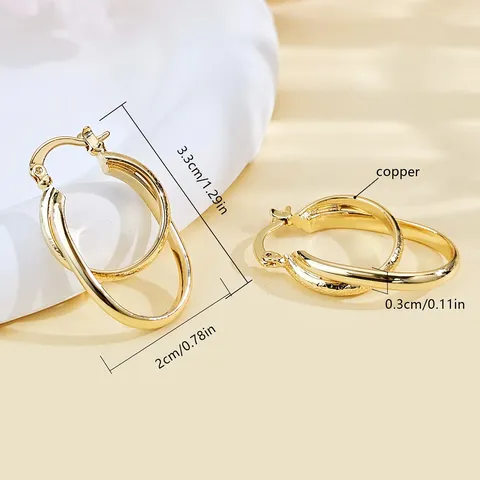 Plated Brass Fashion Earrings European and American Export Special Personalized High-level Trend Earrings - view 3