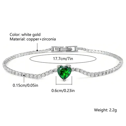 Fashion Micro-pave Zircon Bracelet Heart Design Niche Women’s Hand Jewelry - view 3