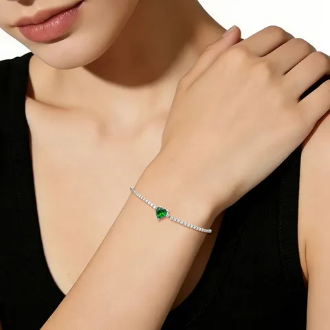 Fashion Micro-pave Zircon Bracelet Heart Design Niche Women’s Hand Jewelry - view 2