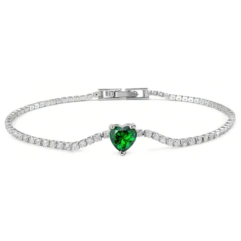 Fashion Micro-pave Zircon Bracelet Heart Design Niche Women’s Hand Jewelry - Plated Brass jewelry made by BlueOne Jewelry