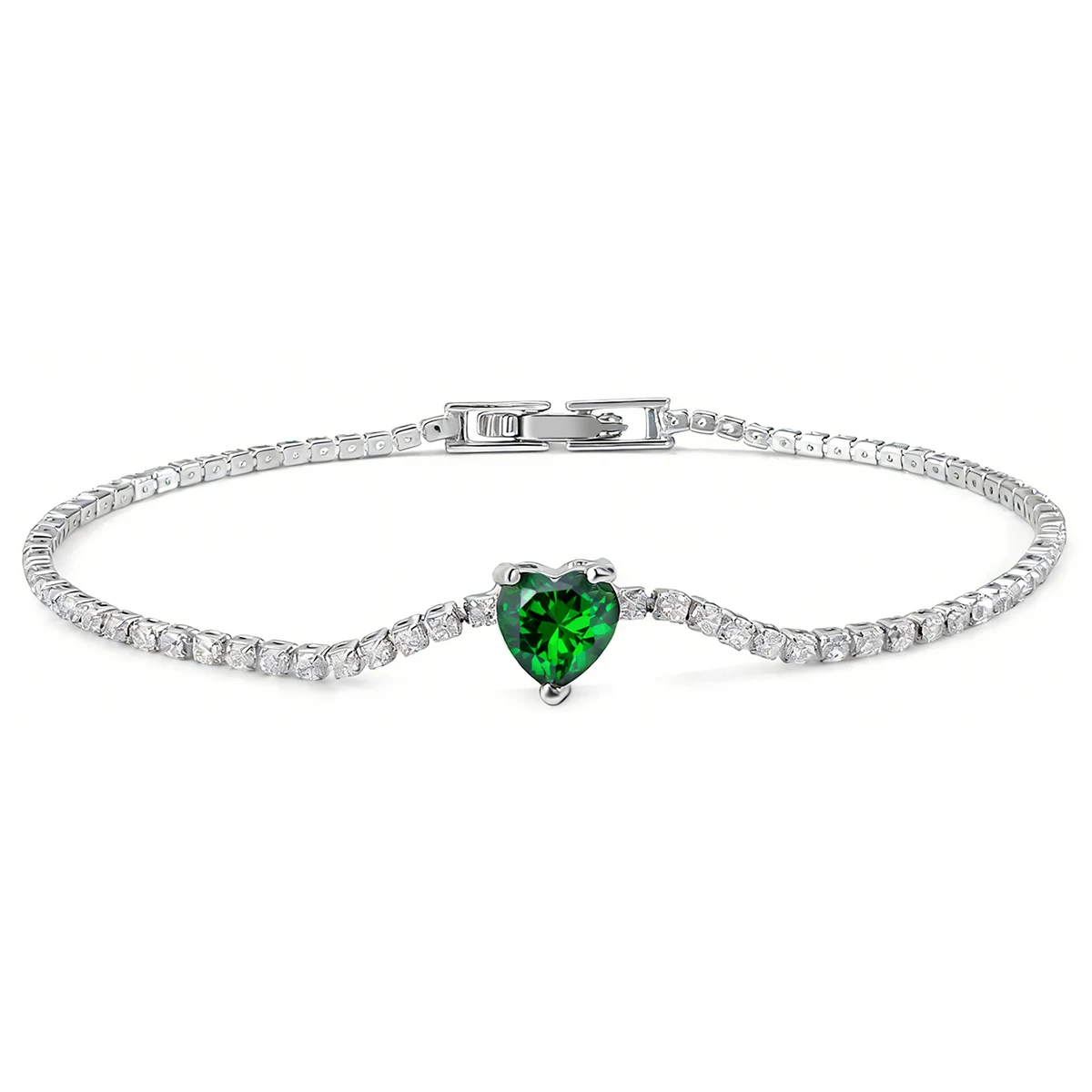 Fashion Micro-pave Zircon Bracelet Heart Design Niche Women’s Hand Jewelry made by BlueOne Jewelry