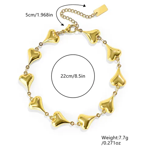 Fashion Simple Love Heart Bracelet Stainless Steel Bracelet Female Niche Hundreds - view 3