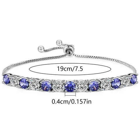 Fashion Simple Round Zirconia Bracelet Single Row Zirconia Light Luxury Bracelet - view 3