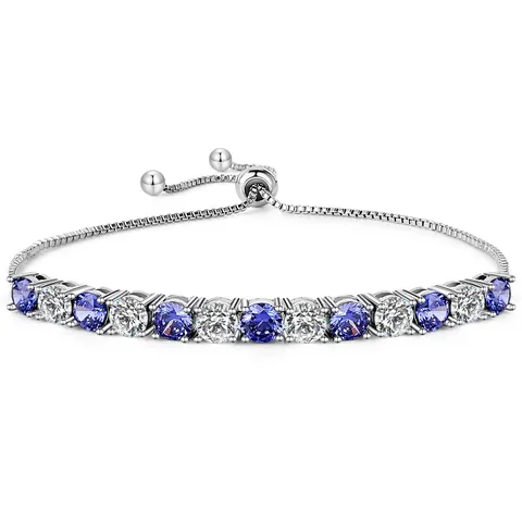Fashion Simple Round Zirconia Bracelet Single Row Zirconia Light Luxury Bracelet - Plated Brass jewelry made by BlueOne Jewelry