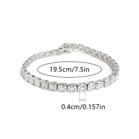 Fat Square Zirconia Senior Sense Bracelet Full of Diamonds Personalized Fashion - view 3