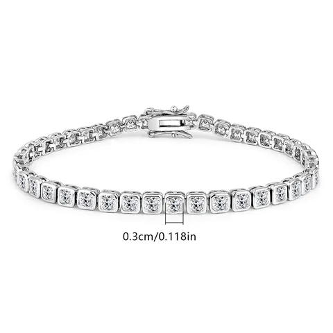 Cubic Zirconia Fat Square Zirconia Senior Sense Bracelet Full of Diamonds Personalized Fashion - view 3