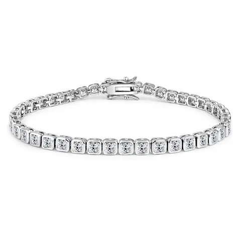 Cubic Zirconia Fat Square Zirconia Senior Sense Bracelet Full of Diamonds Personalized Fashion - Plated Brass jewelry made by BlueOne Jewelry