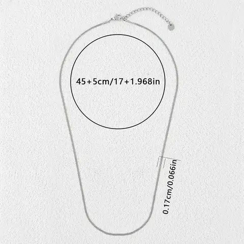 Stainless Steel Flat Snakebone Chain Necklace Ins Minimalist Jewelry Sweater Chain Niche Titanium - view 3