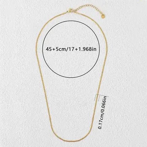 Flat Snakebone Chain Necklace Ins Minimalist Jewelry Sweater Chain Niche Titanium - view 3