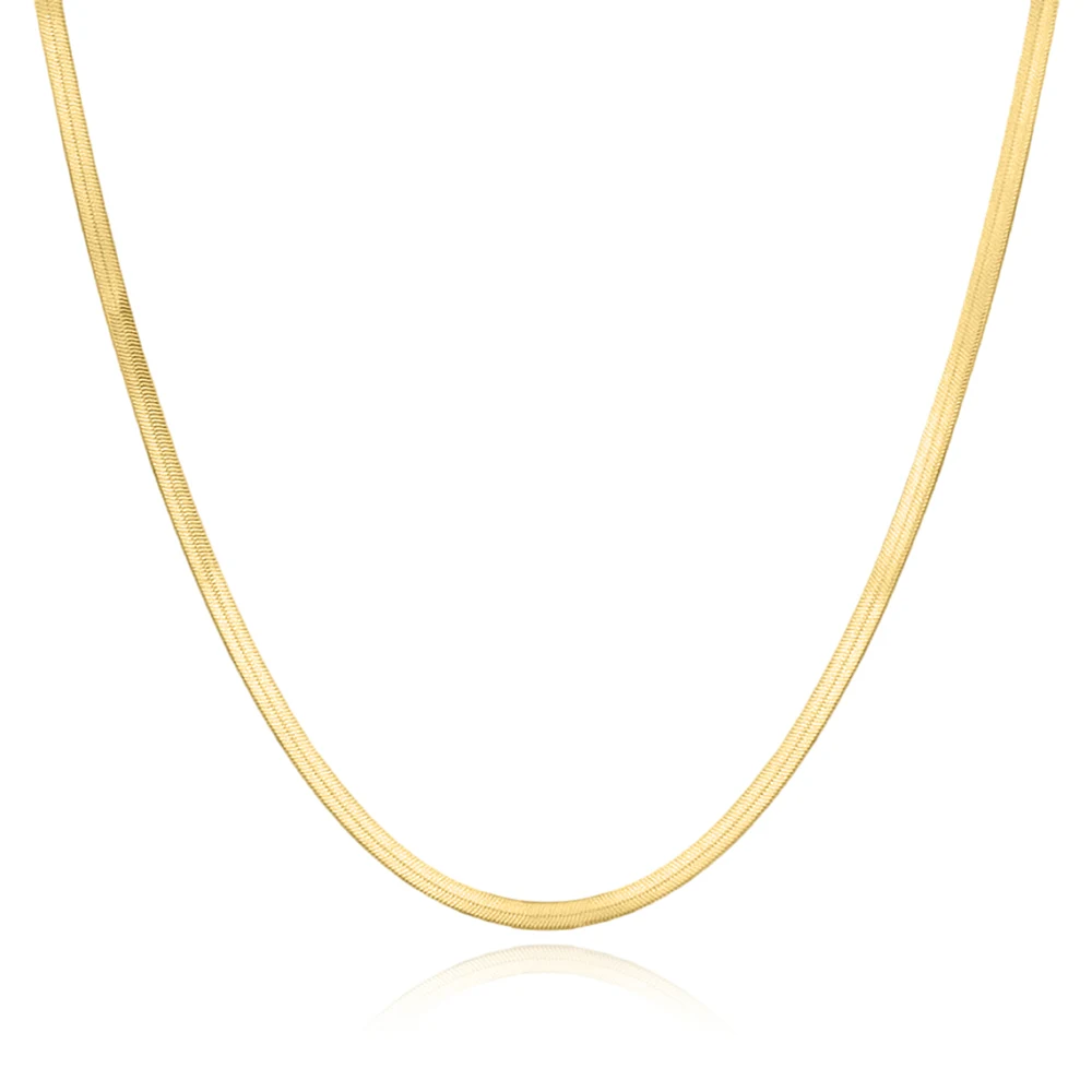 Flat Snakebone Chain Necklace Ins Minimalist Jewelry Sweater Chain Niche Titanium made by BlueOne Jewelry