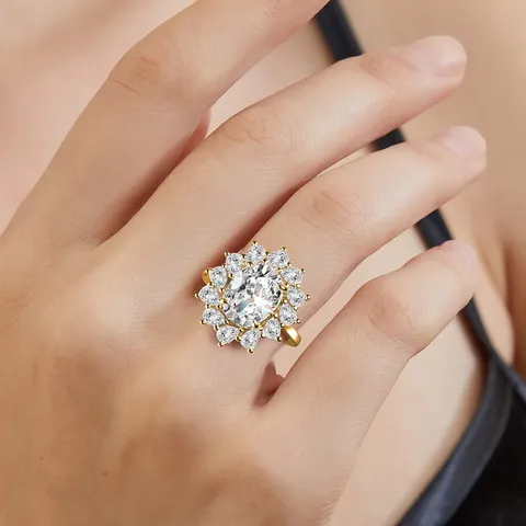 Models Full of Diamond Row Ring Niche High-level Europe and the - view 2